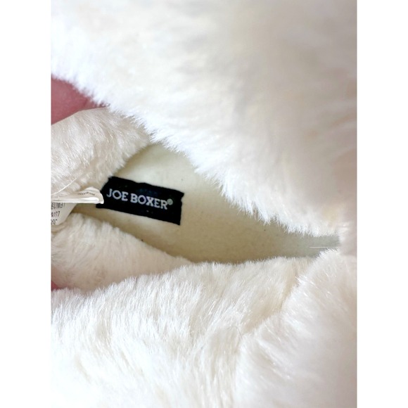 Joe Boxer Women's Slippers XL 11/12 Pink Luna Faux Fur Knit Cozy House Shoes NWT - Picture 5 of 8